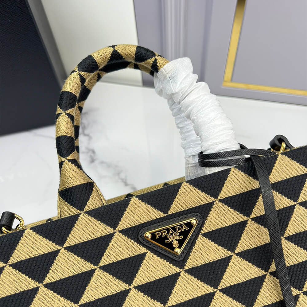 Small Prada Symbole jacquard fabric handbag