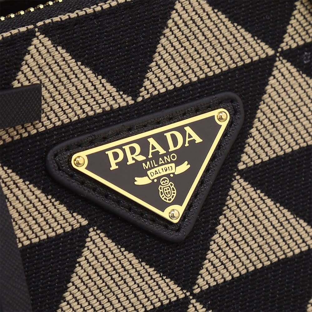 Small Prada Galleria embroidered fabric bag