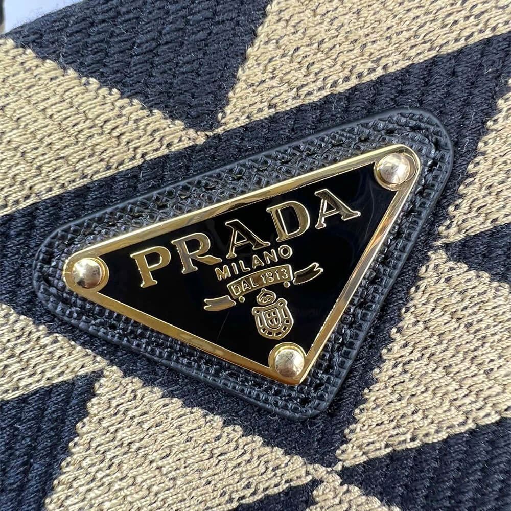 Small Prada Symbole jacquard fabric handbag