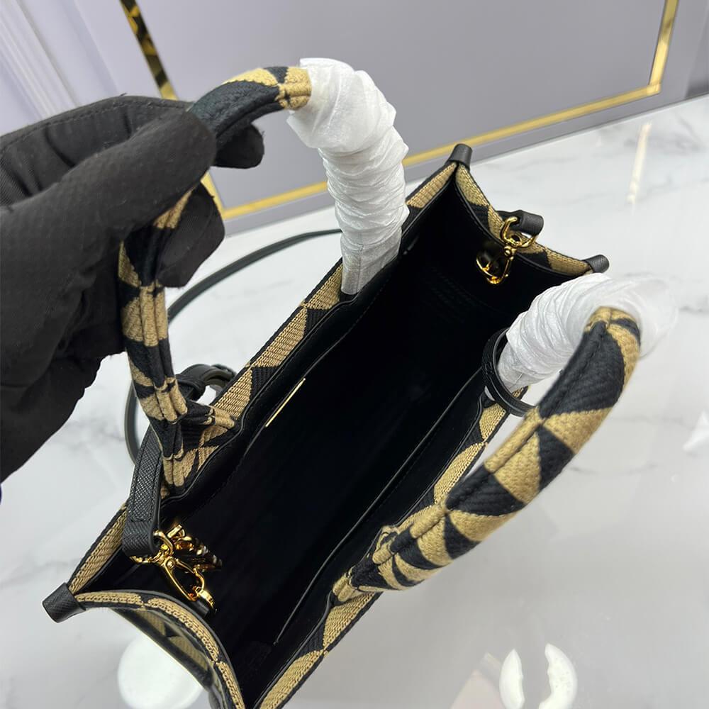 Small Prada Symbole jacquard fabric handbag