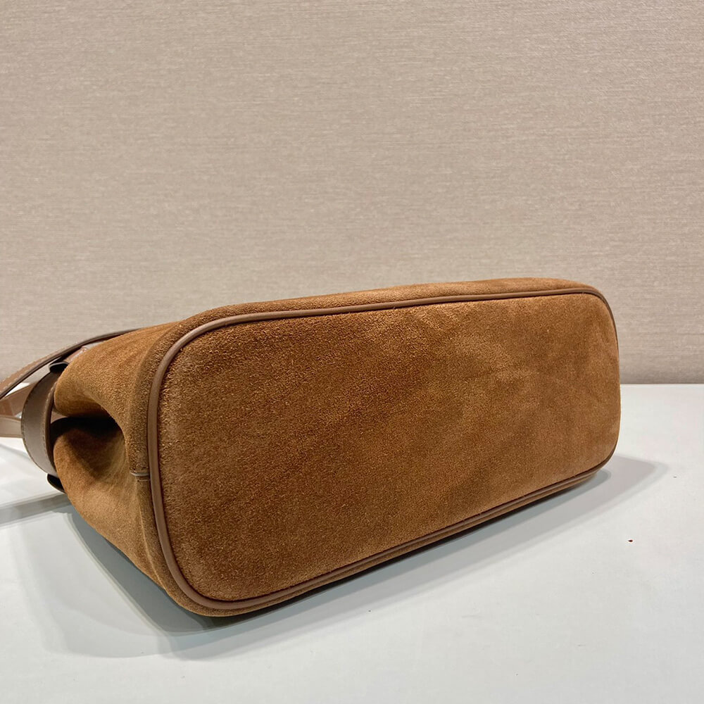 Prada Buckle small suede handbag with belt(high-end grade)