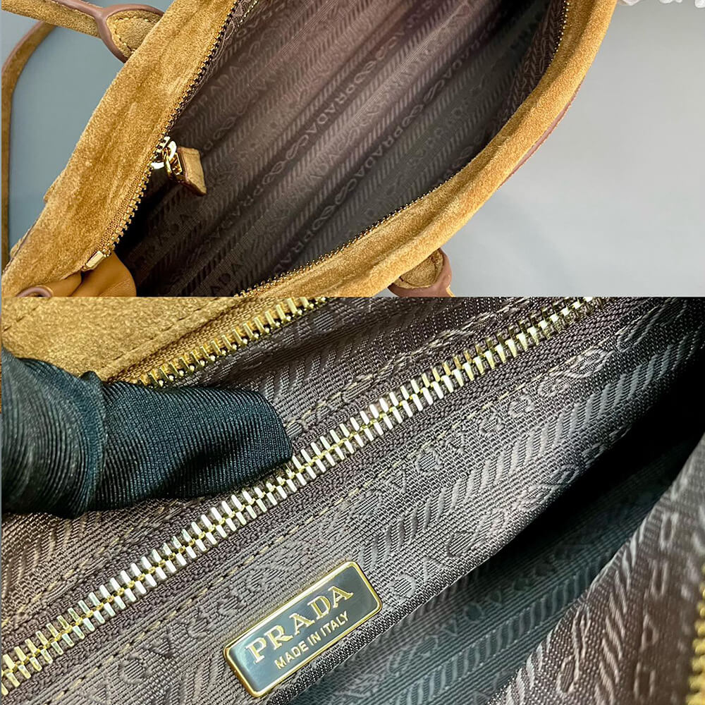 Prada Medium suede handbag(high-end grade)